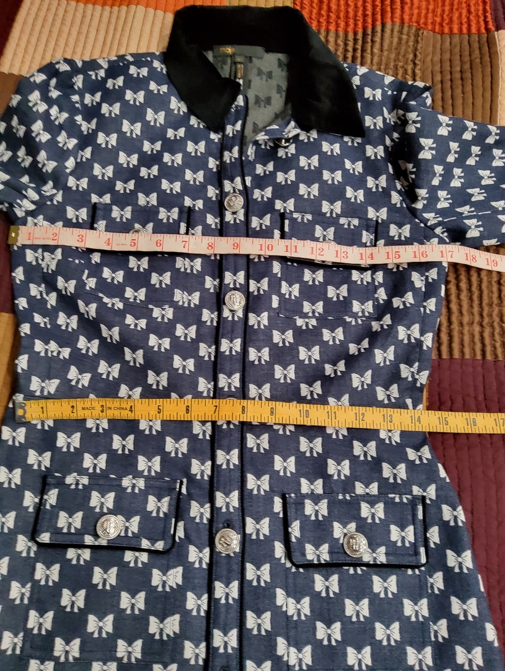 Maje Renatila Bow-Print Organic Cotton Mini Dress Size 36 - Picture 14 of 16